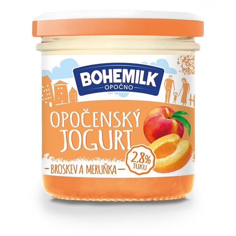 BOHEMILK OPOČENSKÝ JOGURT BROSKEV - MERUŇKA 2,8% 150G