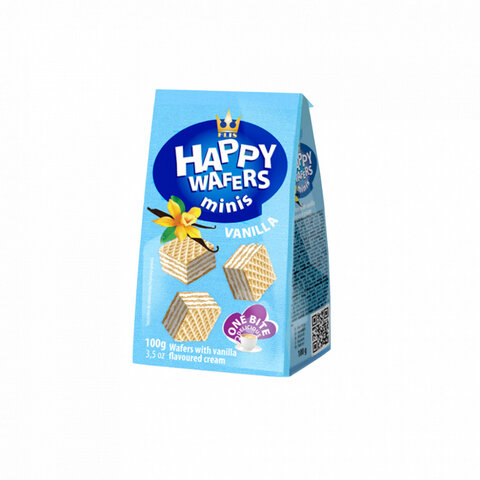 HAPPY WAFERS MINIS VANILLA 100G