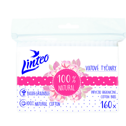 LINTEO TYČINKY VATOVÉ PAPÍROVÉ SÁČEK 160KS