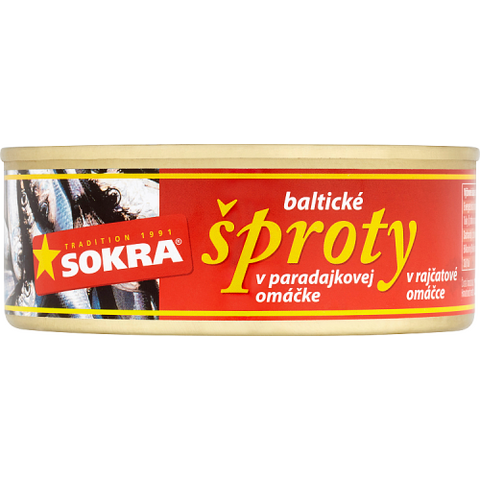 SOKRA ŠPROTY V RAJČATOVÉ OMÁČCE 240G