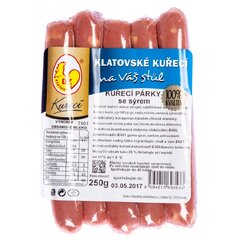 KUŘECÍ PÁRKY SE SÝREM 250G